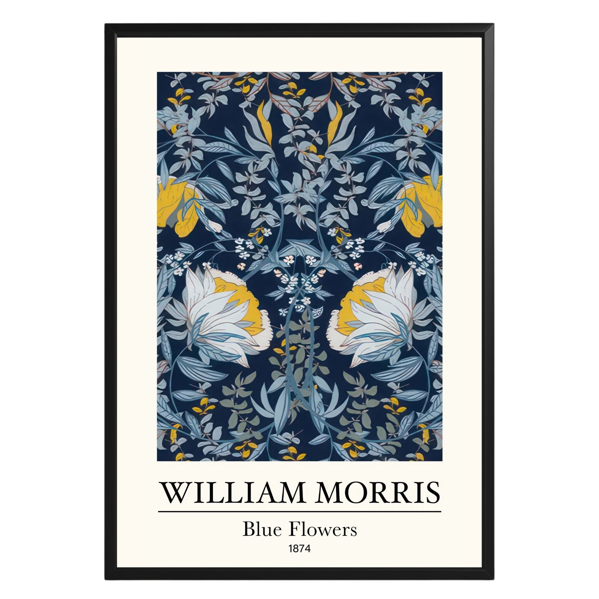 Blue Flowers 1874 William Morris Poster - GroovyGrove