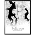 Bellevue Washington City Map Poster - GroovyGrove