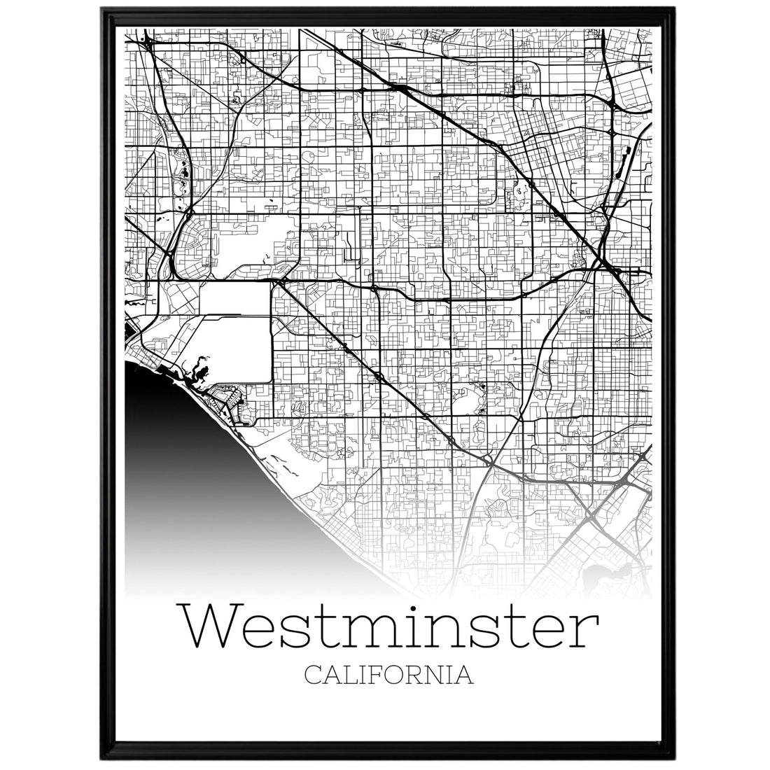 Westminster California City Map Poster - GroovyGrove