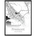 Fremont California City Map Poster - GroovyGrove