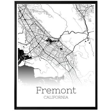 Fremont California City Map Poster - GroovyGrove