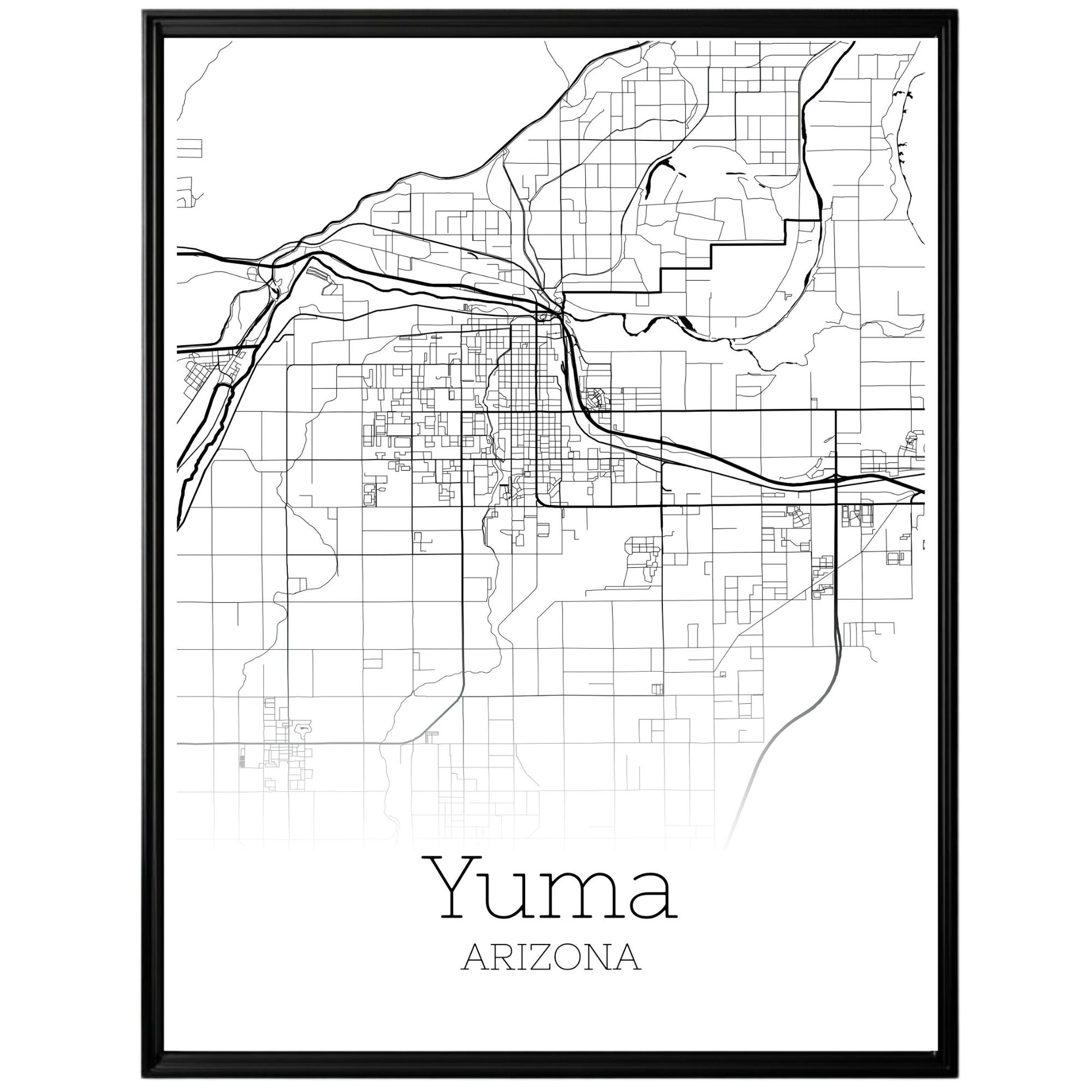 Yuma Arizona City Map Poster - GroovyGrove