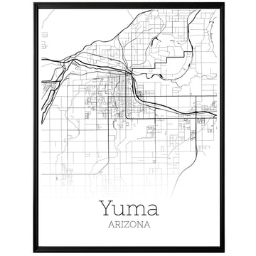 Yuma Arizona City Map Poster - GroovyGrove