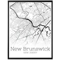 New Brunswick New Jersey City Map Poster - GroovyGrove