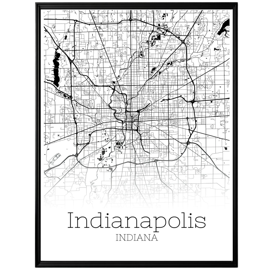 Indianapolis Indiana City Map Poster - GroovyGrove