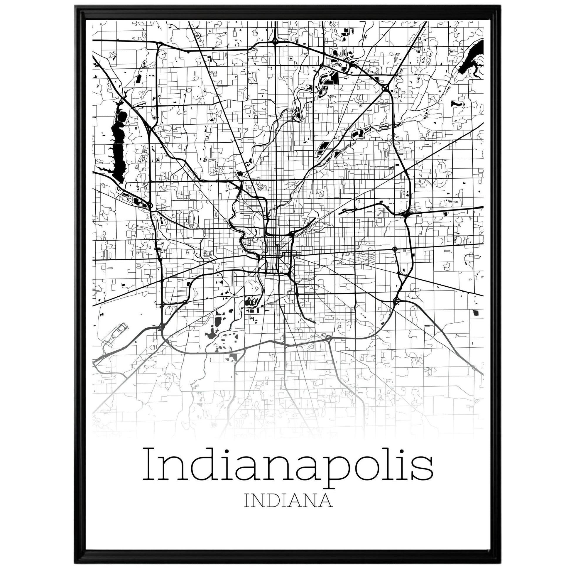 Indianapolis Indiana City Map Poster - GroovyGrove