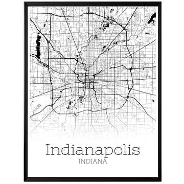 Indianapolis Indiana City Map Poster - GroovyGrove