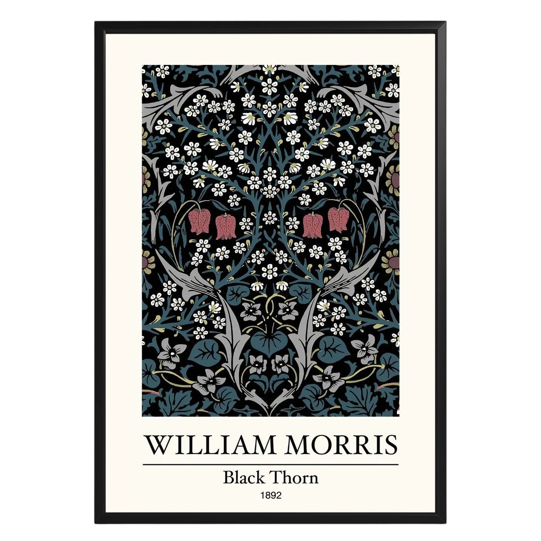 Black Thorn 1892 William Morris Poster - GroovyGrove