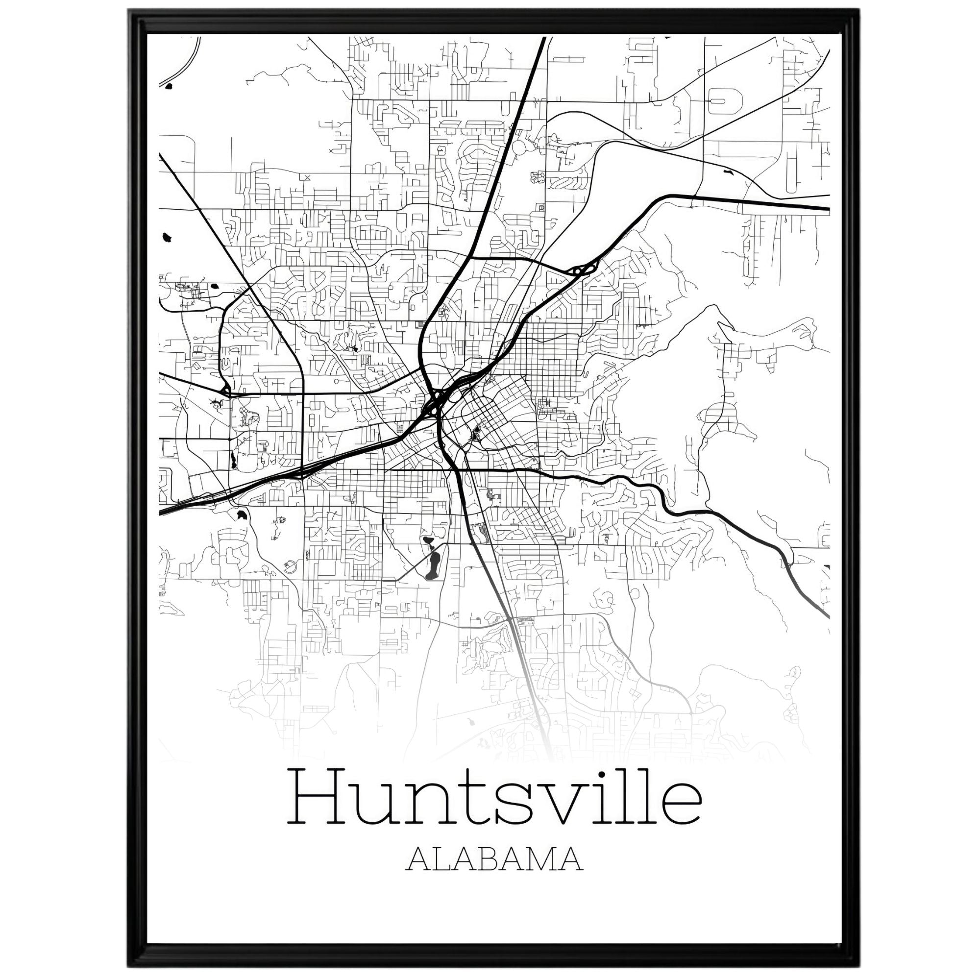 Huntsville Alabama City Map Poster - GroovyGrove