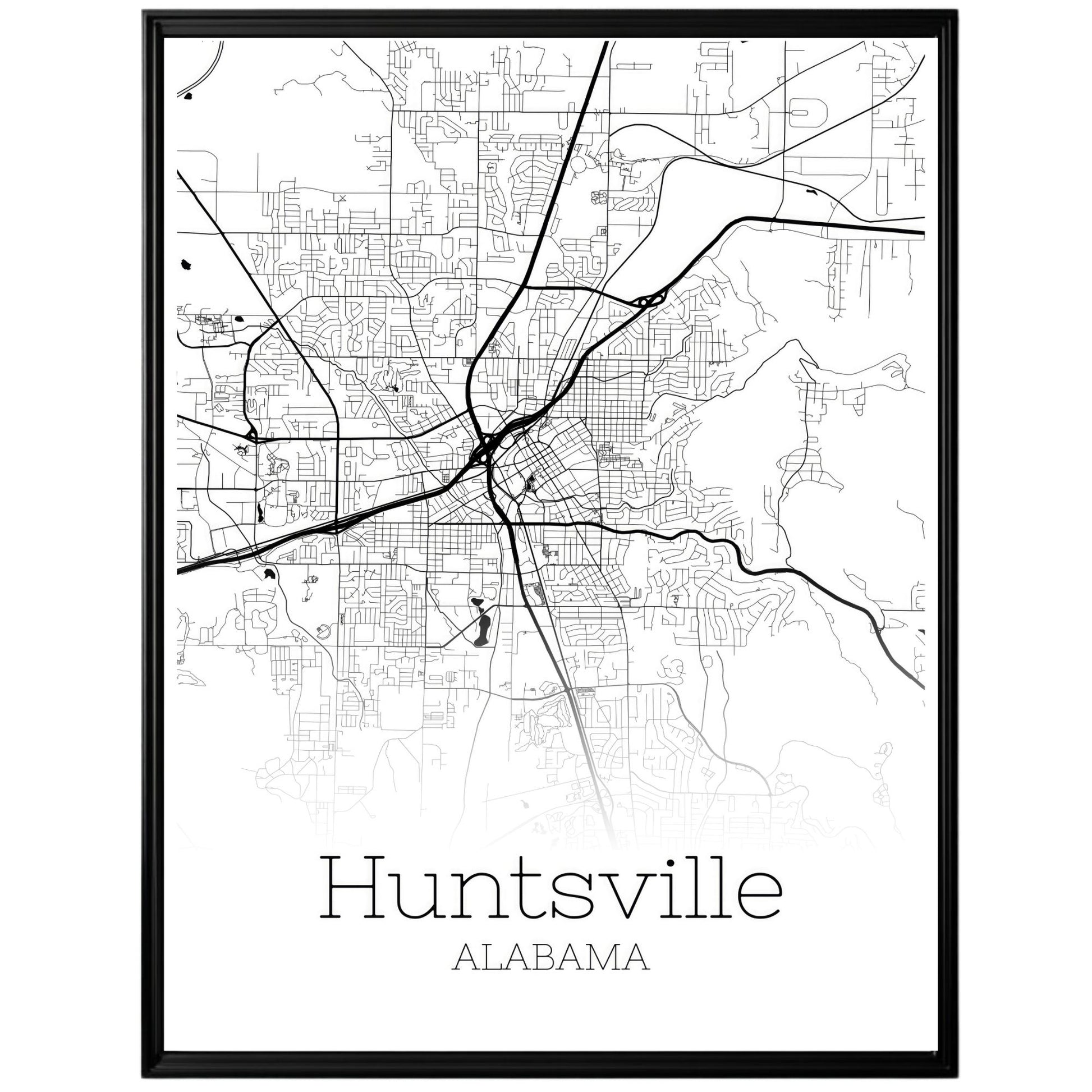 Huntsville Alabama City Map Poster - GroovyGrove