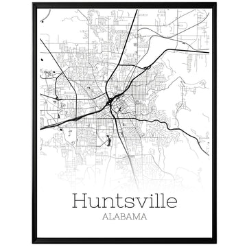 Huntsville Alabama City Map Poster - GroovyGrove