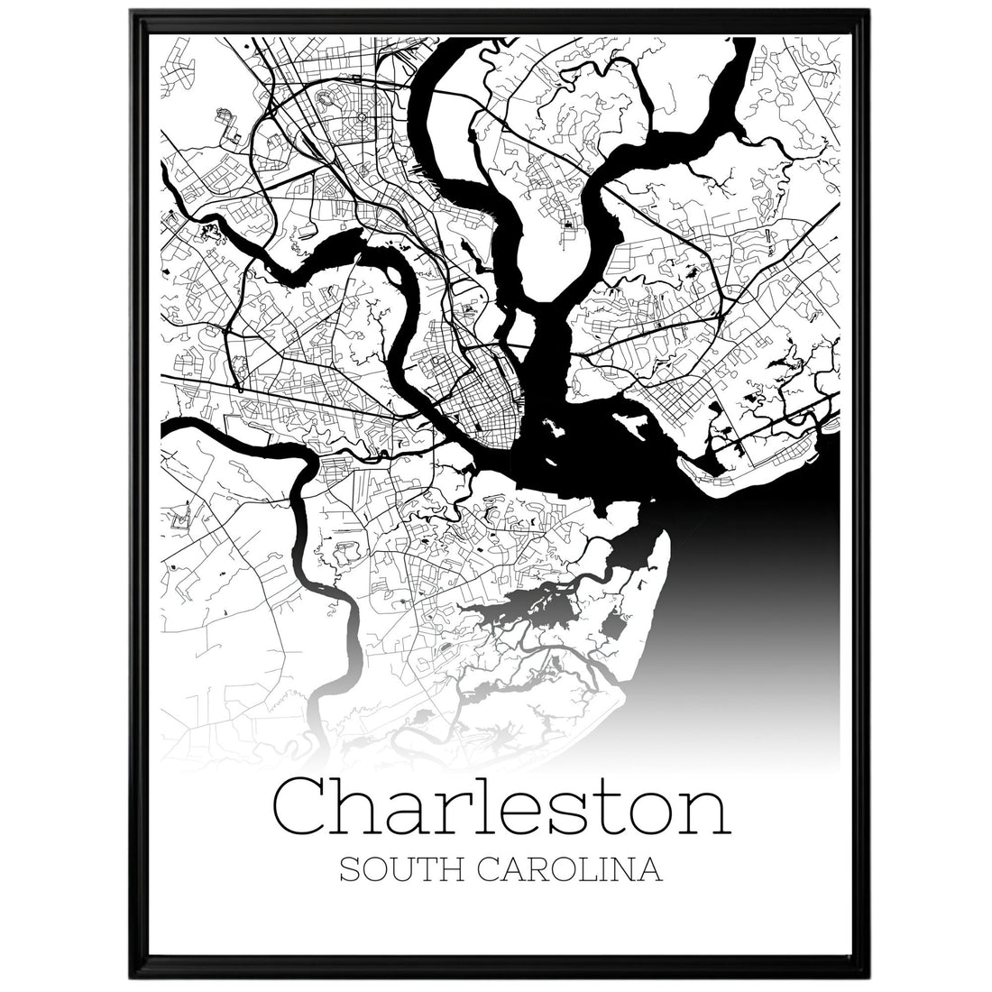 Charleston South Carolina City Map Poster - GroovyGrove