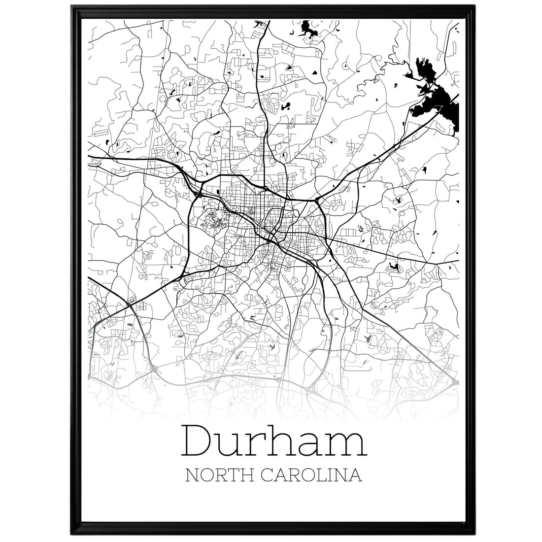 Durham North Carolina City Map Poster - GroovyGrove