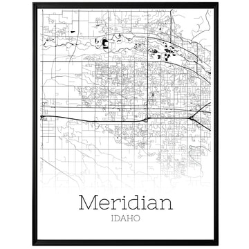 Meridian Idaho City Map Poster - GroovyGrove