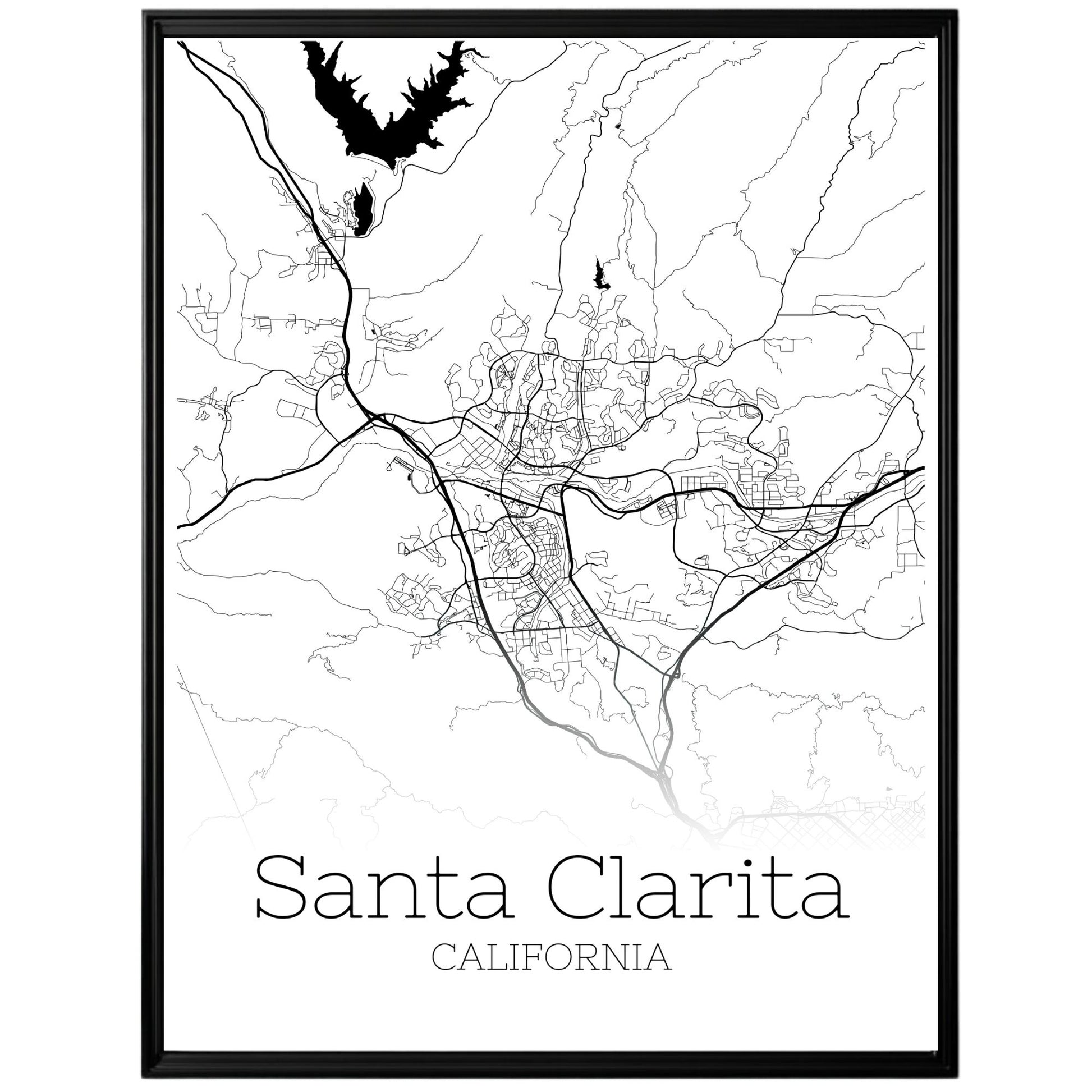 Santa Clarita California City Map Poster - GroovyGrove