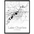 Lake Charles Louisiana City Map Poster - GroovyGrove