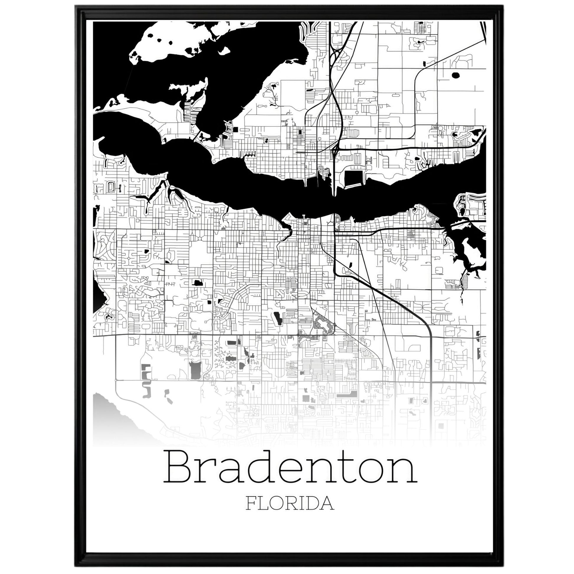 Bradenton Florida City Map Poster - GroovyGrove