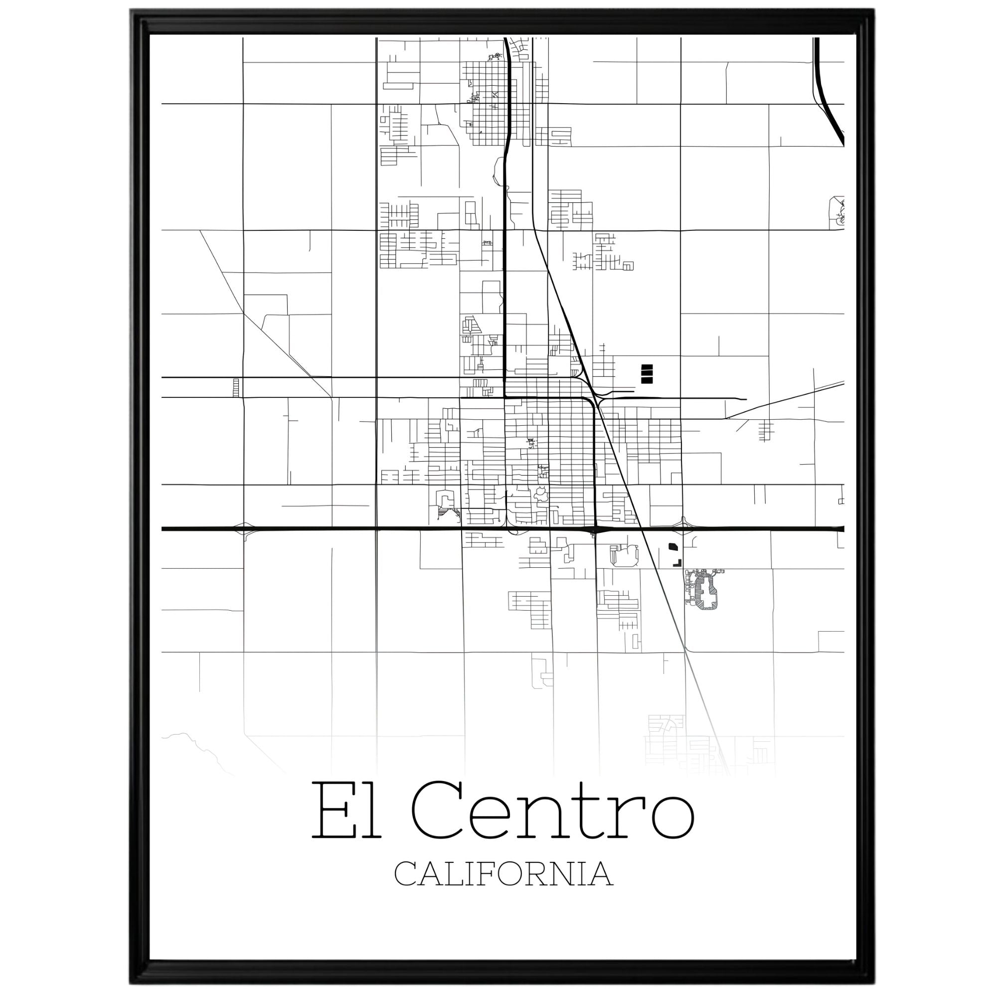 El Centro California City Map Poster - GroovyGrove