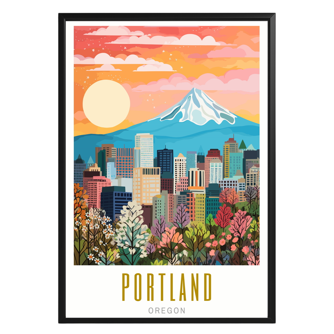 Portland Oregon Poster - GroovyGrove