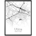 Utica New York City Map Poster - GroovyGrove