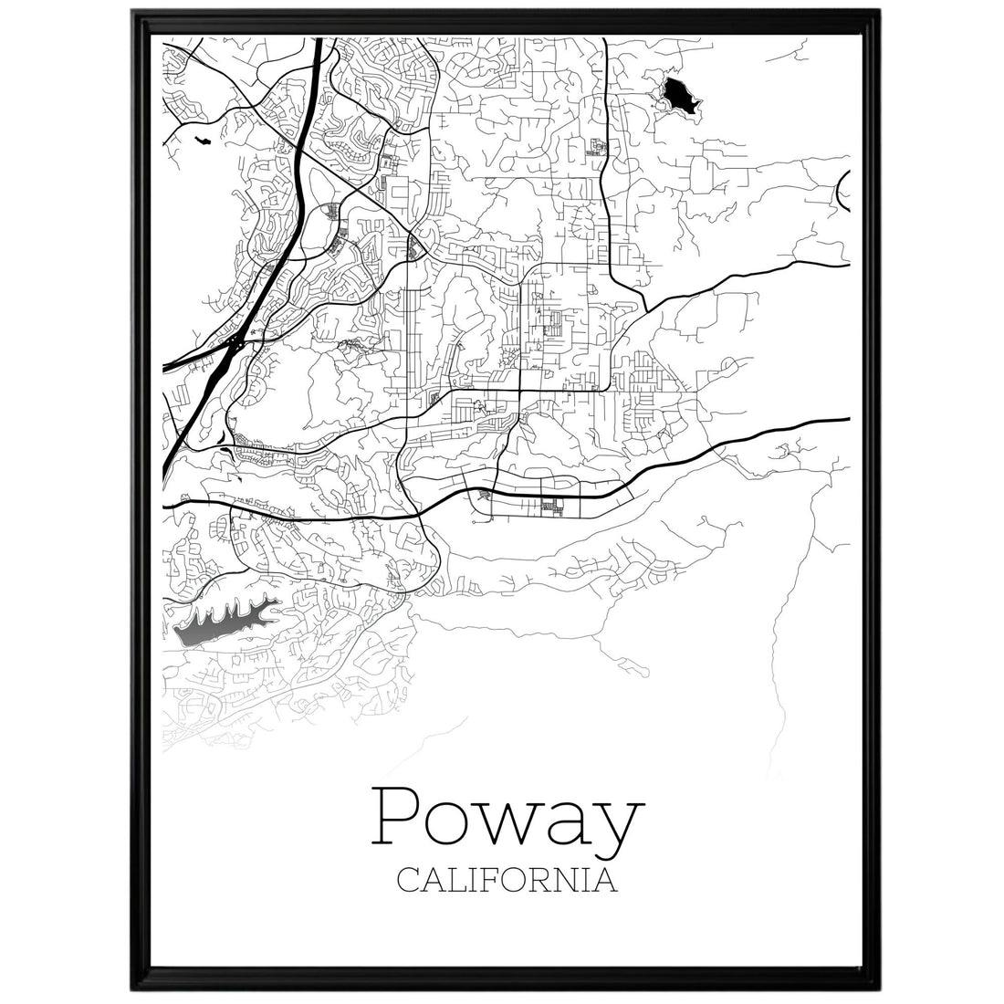 Poway California City Map Poster - GroovyGrove