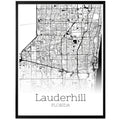 Lauderhill Florida City Map Poster - GroovyGrove