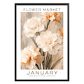 January Birthday Flower Market Poster - GroovyGrove