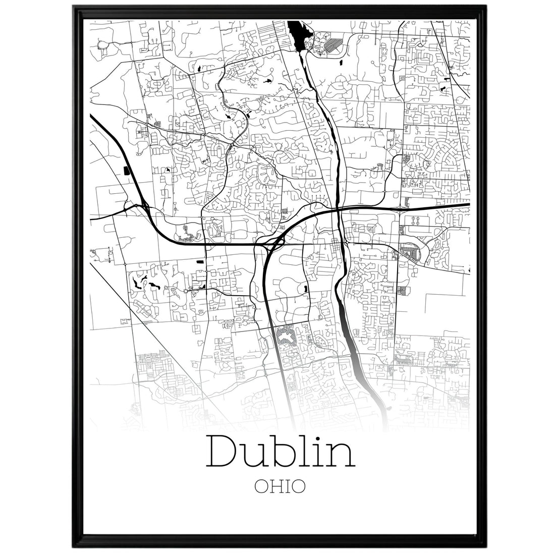 Dublin Ohio City Map Poster - GroovyGrove