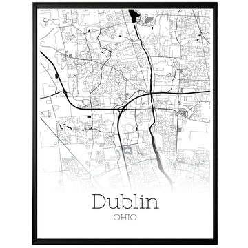 Dublin Ohio City Map Poster - GroovyGrove