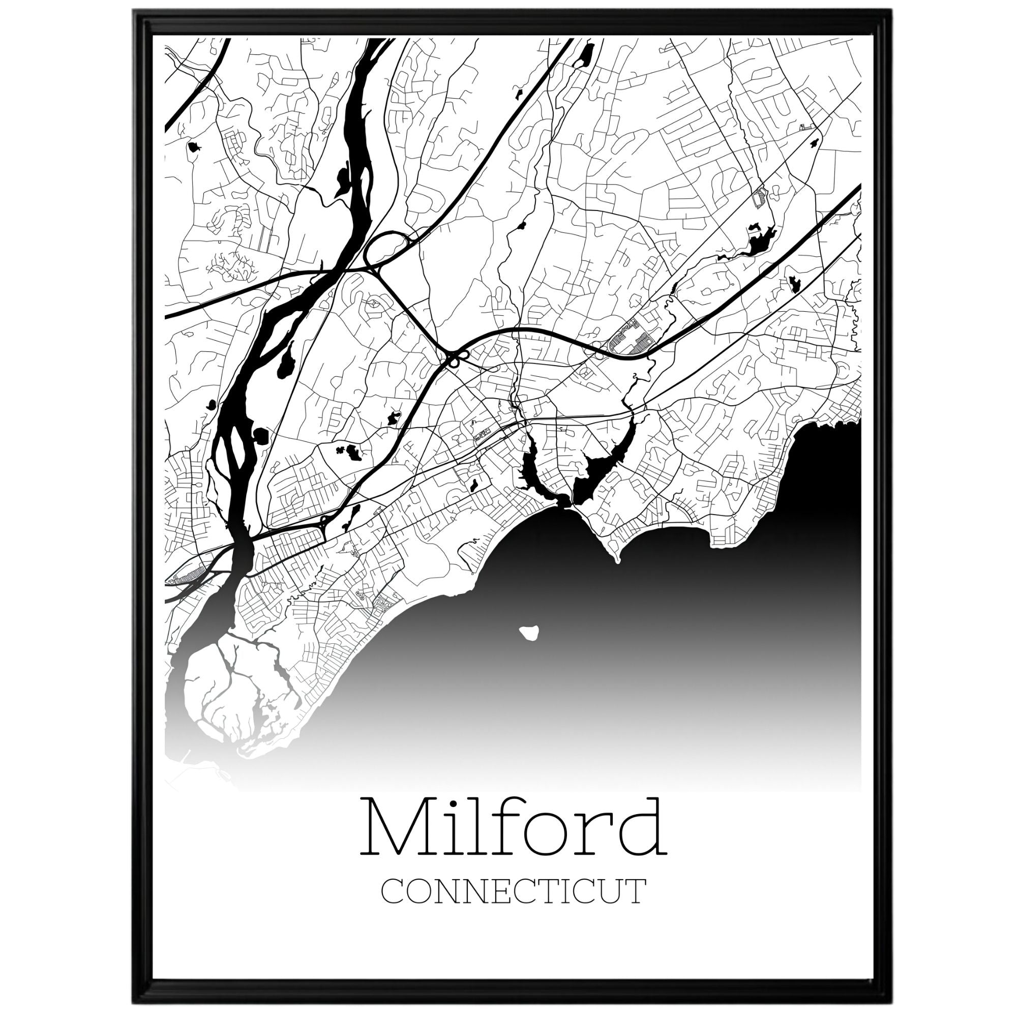 Milford Connecticut City Map Poster - GroovyGrove