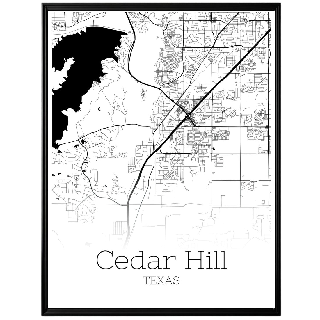 Cedar Hill Texas City Map Poster - GroovyGrove