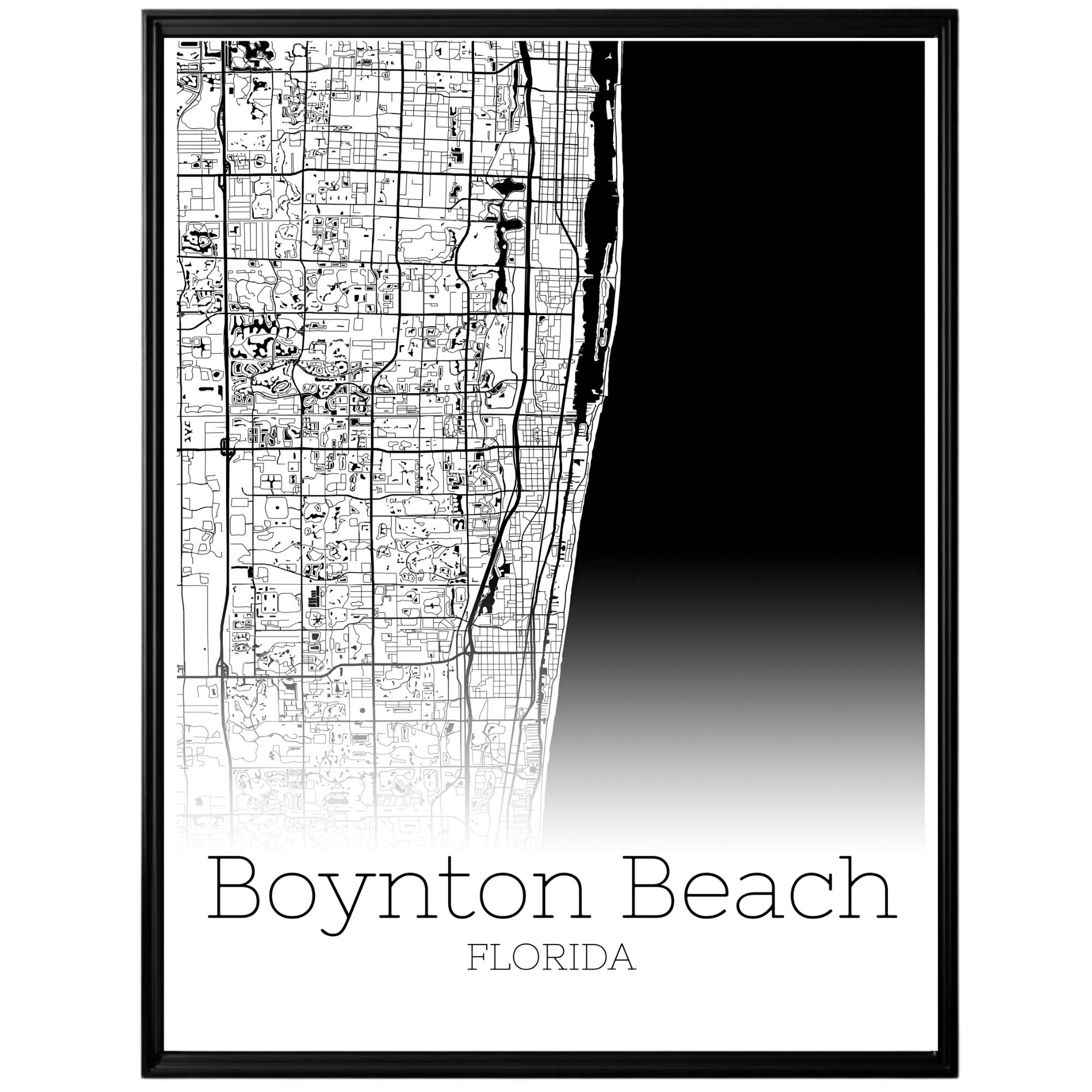 Boynton Beach Florida City Map Poster - GroovyGrove