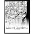 Miami Gardens Florida City Map Poster - GroovyGrove