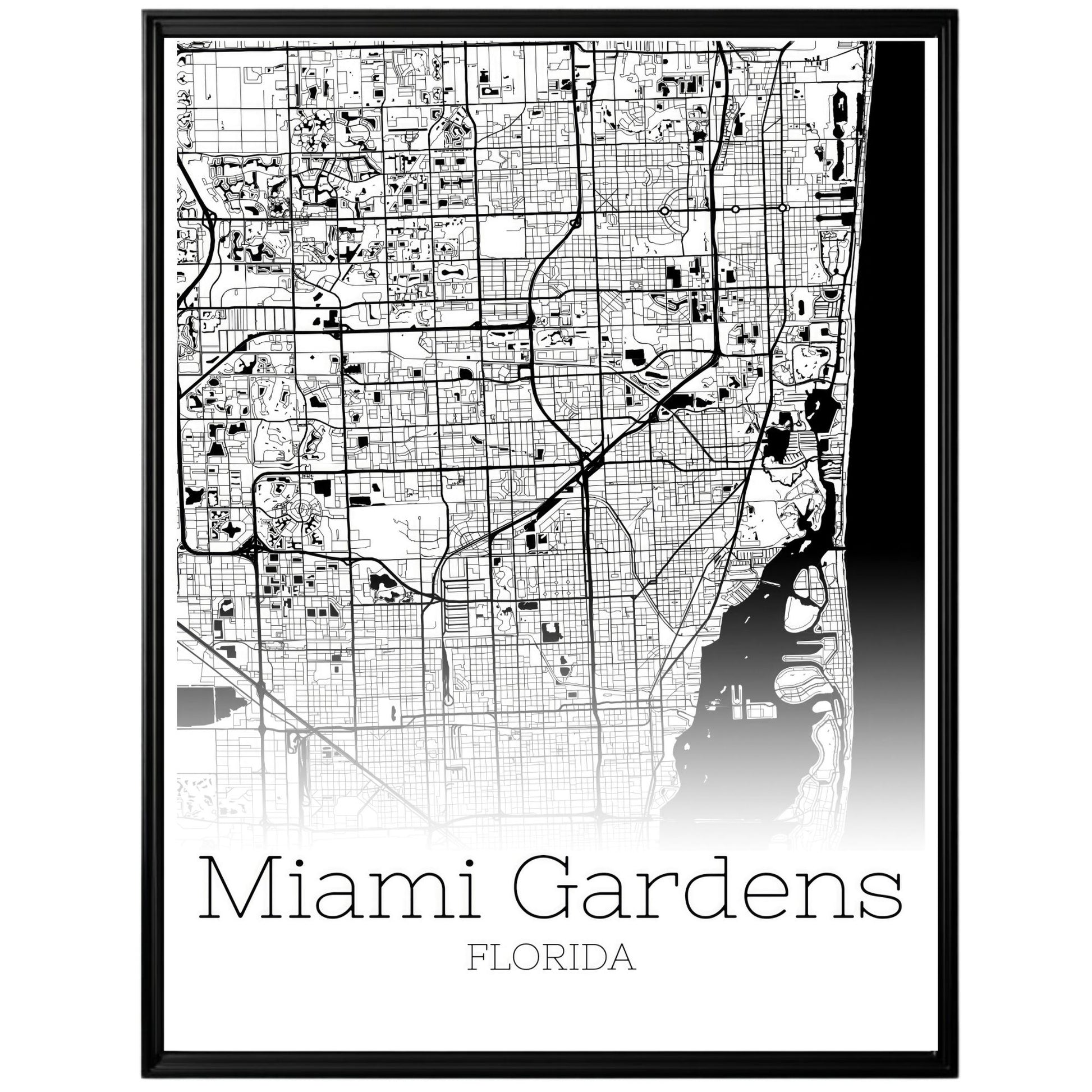 Miami Gardens Florida City Map Poster - GroovyGrove