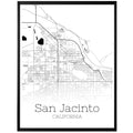 San Jacinto California City Map Poster - GroovyGrove