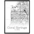 Coral Springs Florida City Map Poster - GroovyGrove