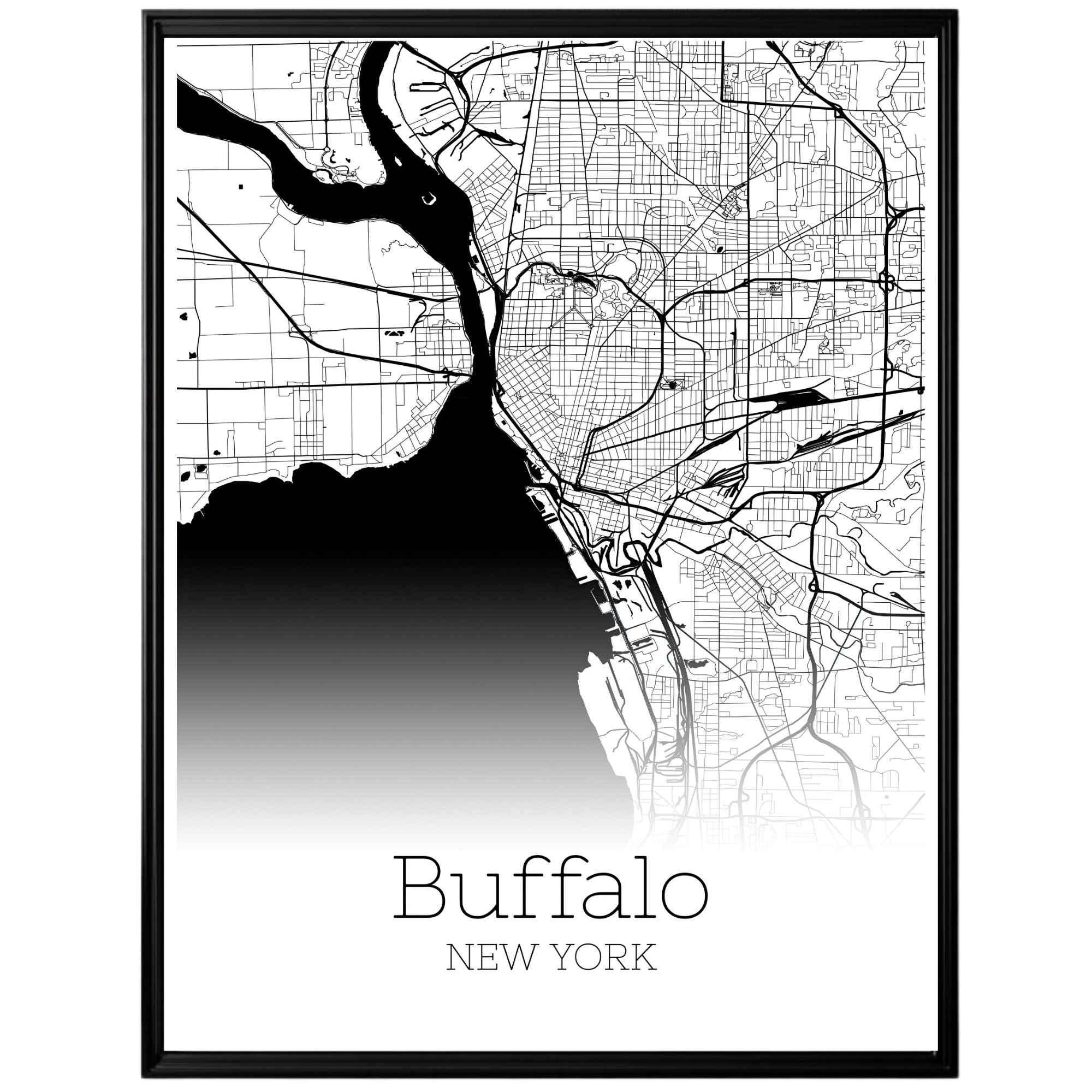 Buffalo New York City Map Poster - GroovyGrove