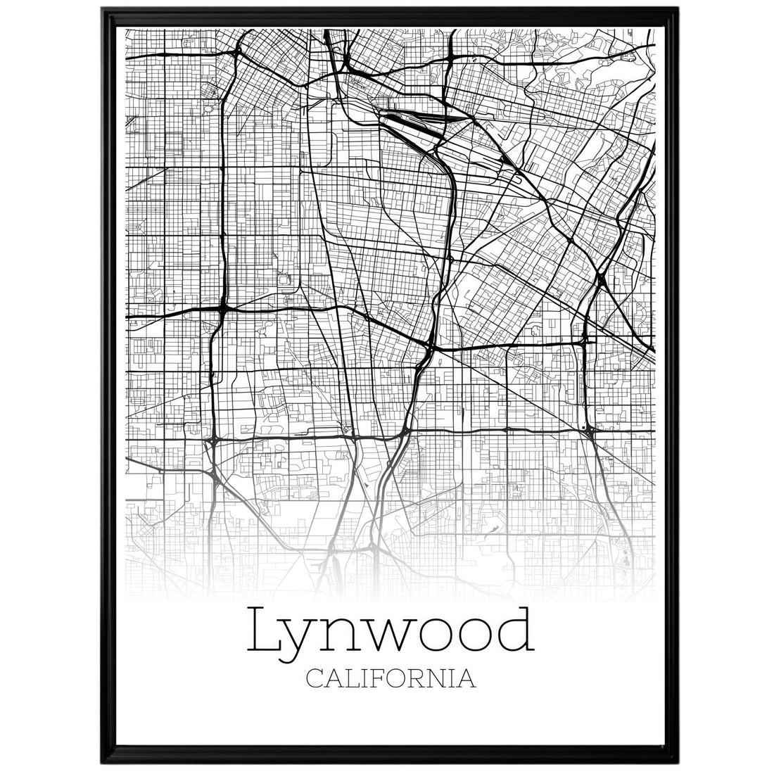 Lynwood California City Map Poster - GroovyGrove