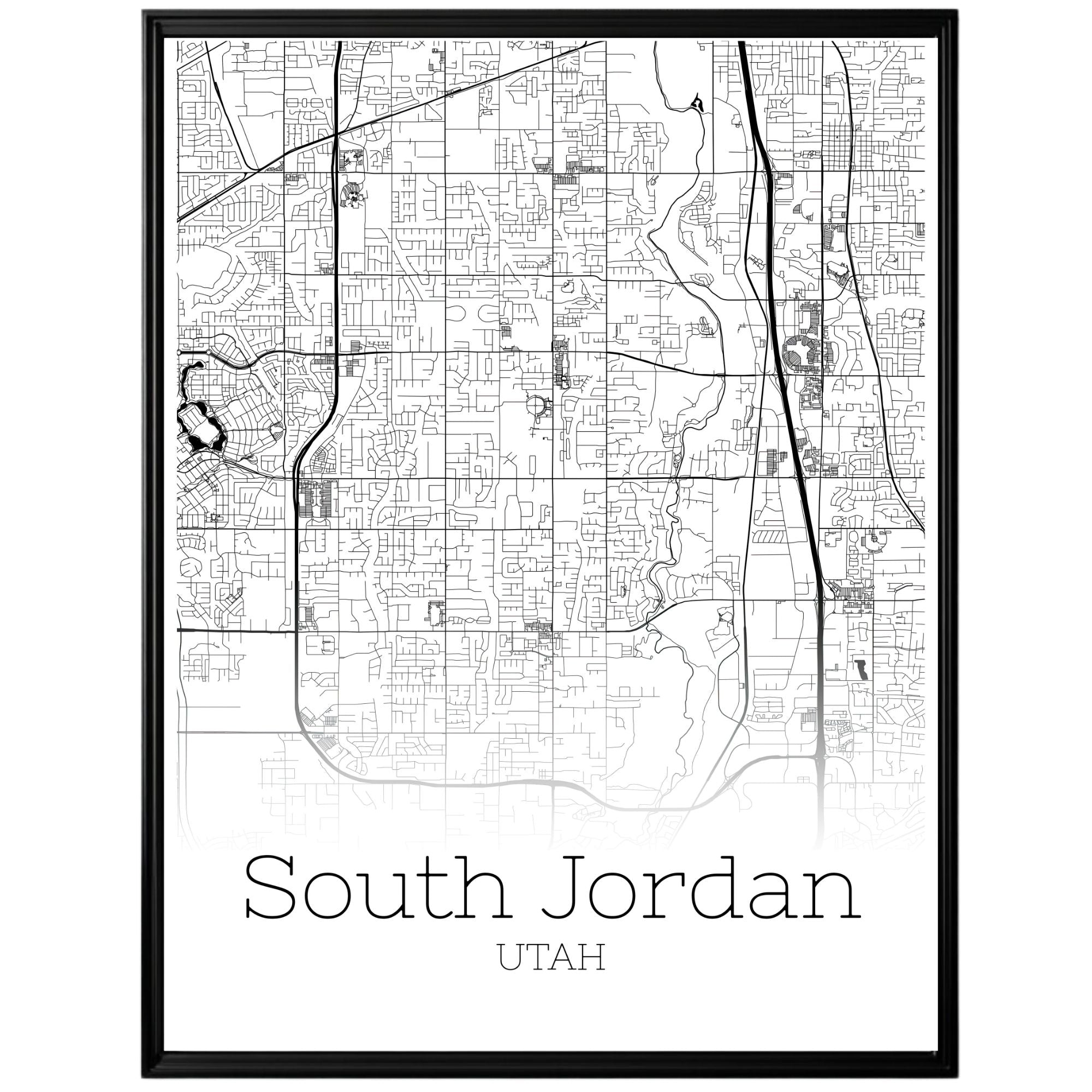 South Jordan Utah City Map Poster - GroovyGrove