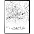 Winston-Salem North Carolina City Map Poster - GroovyGrove