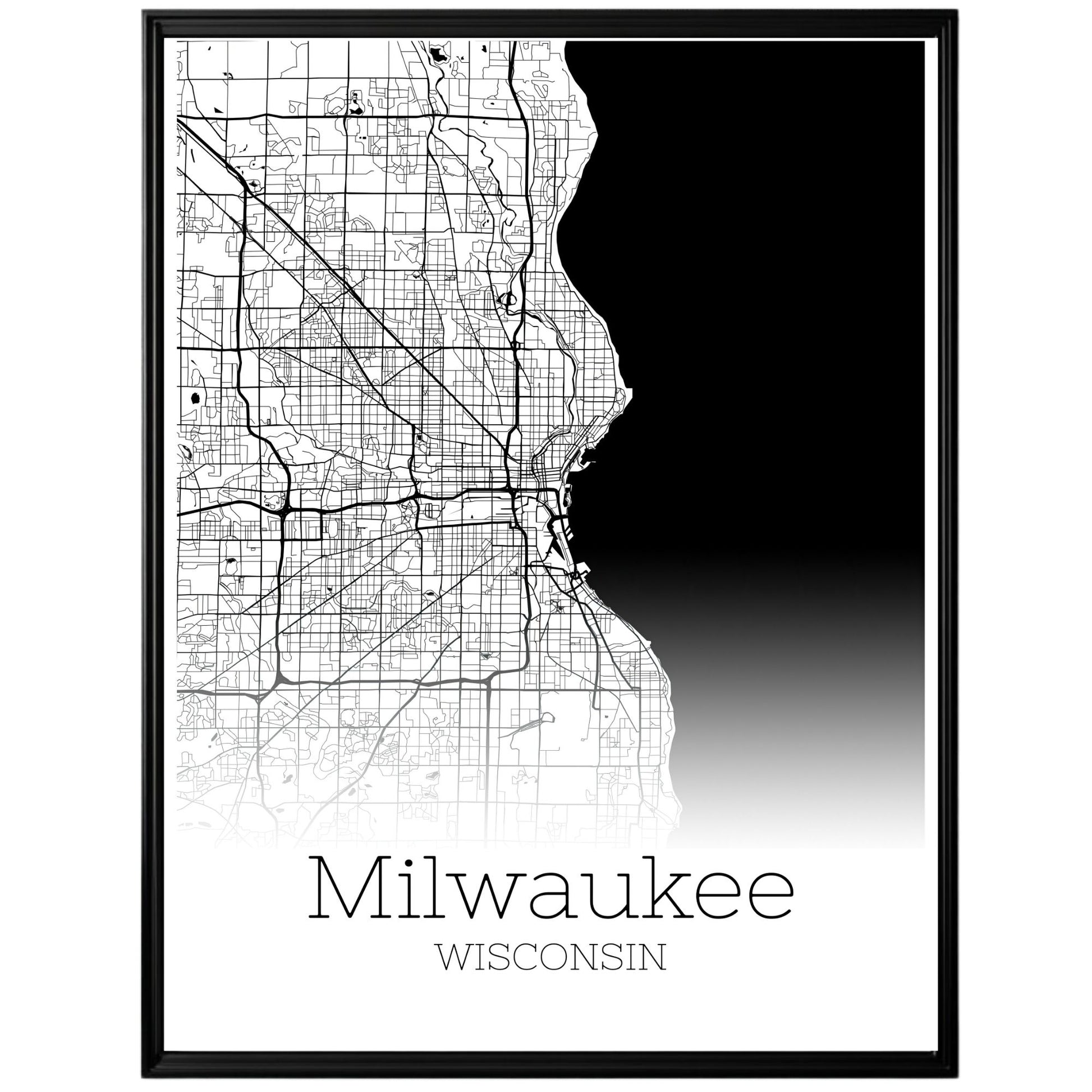 Milwaukee Wisconsin City Map Poster - GroovyGrove