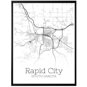 Rapid City South Dakota Map Poster - GroovyGrove