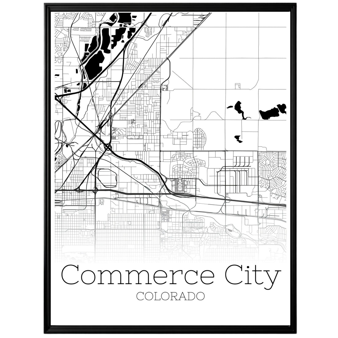 Commerce City Colorado Map Poster - GroovyGrove