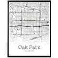 Oak Park Illinois City Map Poster - GroovyGrove