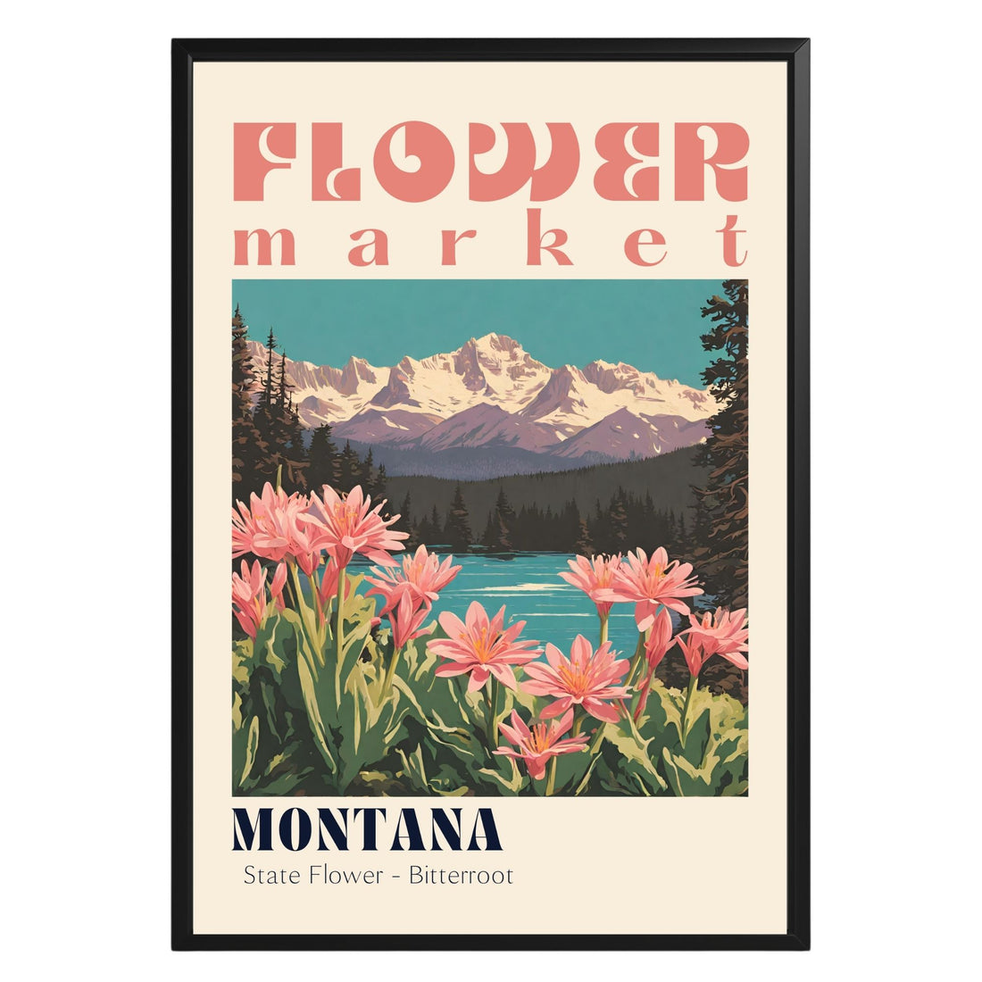 Montana Flower Market Vintage Poster - GroovyGrove