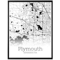 Plymouth Minnesota City Map Poster - GroovyGrove