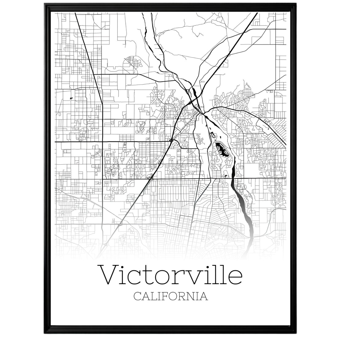 Victorville California City Map Poster - GroovyGrove