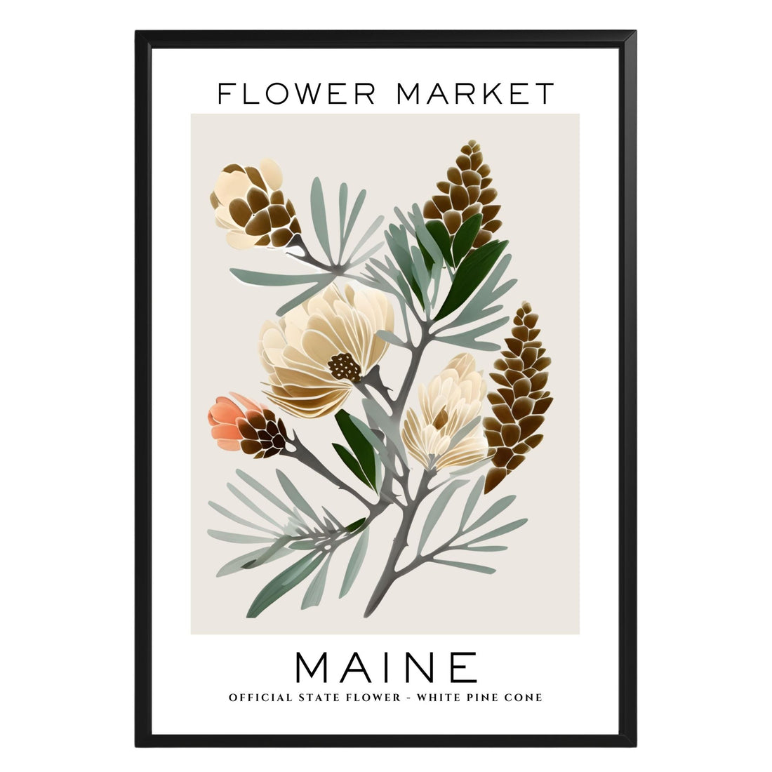 Maine Flower Market Poster - GroovyGrove