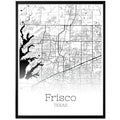 Frisco Texas City Map Poster - GroovyGrove