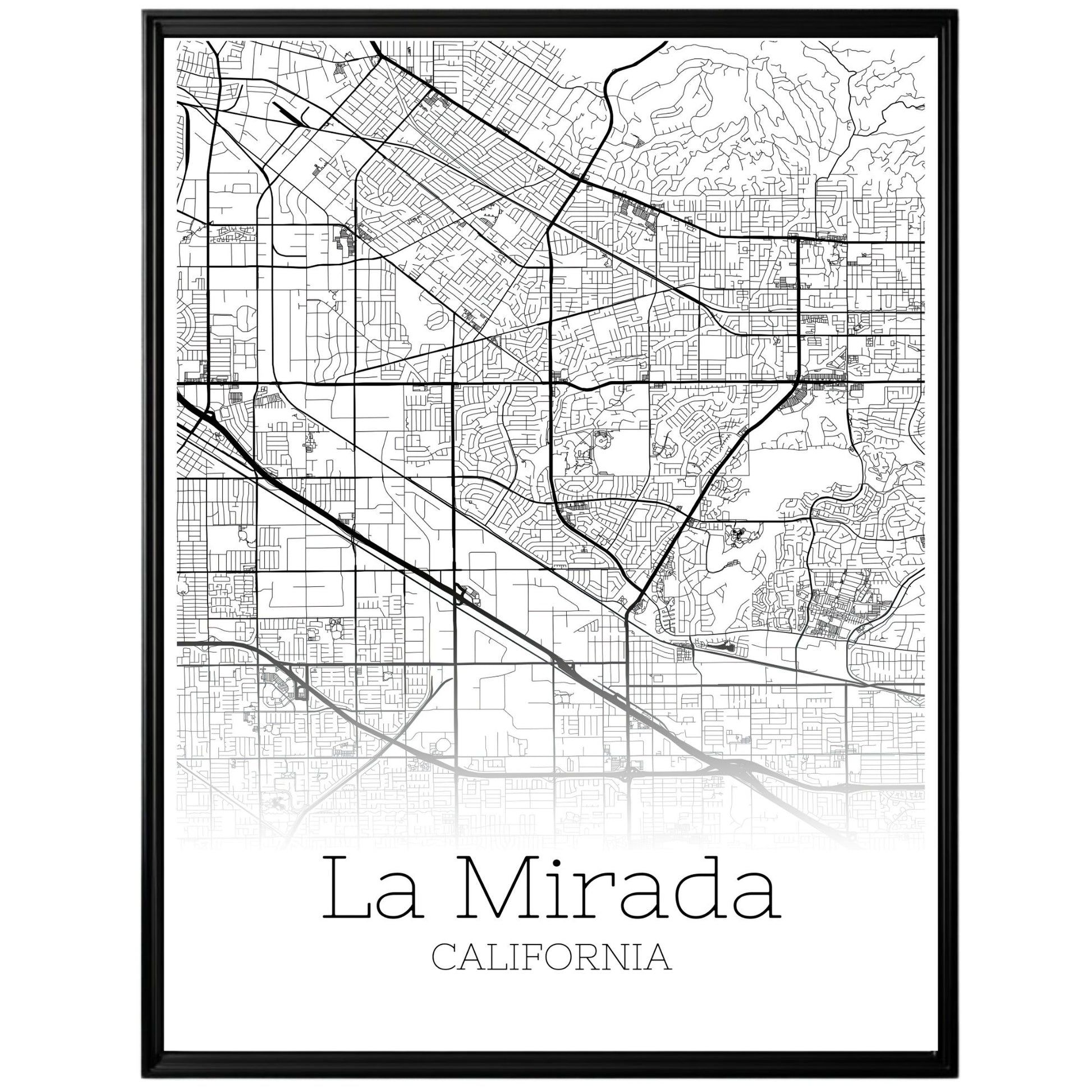 La Mirada California City Map Poster - GroovyGrove